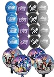 Fort-nite Birthday Balloons 20pcs - 16 Latex and 4 Foil fort nite Balloons Fort nite Party Supplies and video Game party supplies