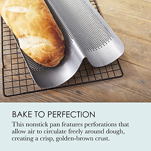 Chicago Metallic Commercial II NonStick Perforated French Bread Pan, Perfect for creating a