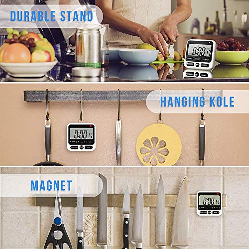 Digital Kitchen Timer for Cooking, Cooking Minute Second Timer Alarm Clock, Large LED Display, Loud Alarm, Magnetic Attaching/Stand, Suit for Cooking Baking Sports Games