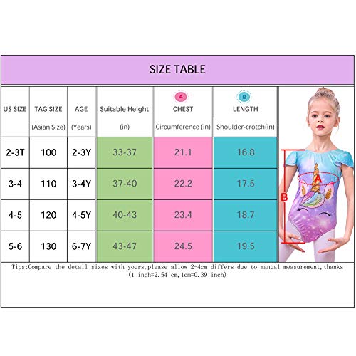 MHJY Girls Leotard for Gymnastics Unicorn Ballet Dance Leotard Flutter Sleeve One-Piece Athletic Activewear Dancewear - Thumbnail 6