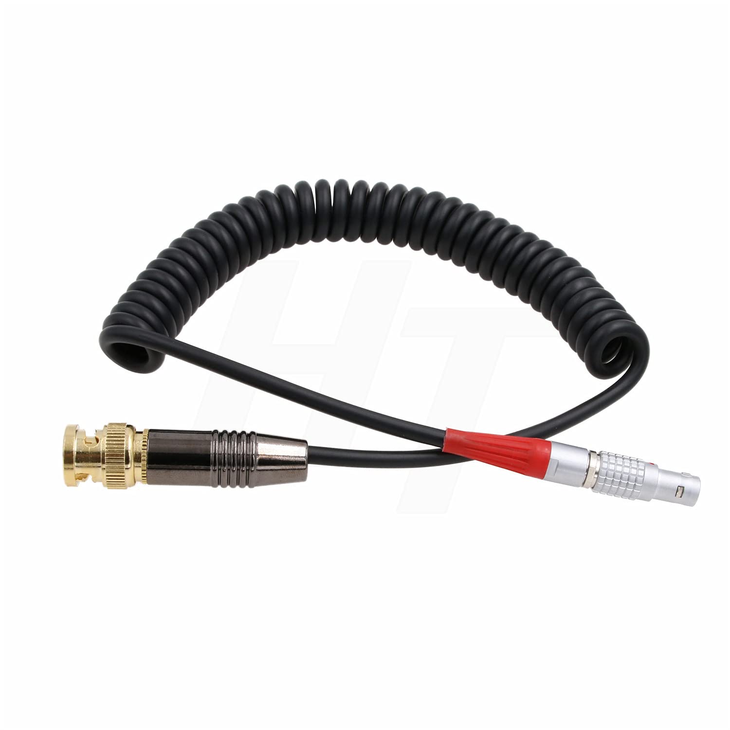 HangTon Timecode Sync Coiled Cable 5 Pin to BNC for Sound Devices Mixer, Ambient NanoLockit to Zoom F4/F8 Recorder and CANON C300/C500, Sony, Panasonic GH5s, Amira Camera