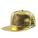 Unisex Cool PU Leather Snackback Cap Flat Brim Hip-hop Hat Snake Skin Gold