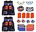 2 Pack Mega Set Kids Tactical Jacket Vest Kit for Nerf N-Strike Gun Wars, 80 x Refill Darts, 4 x Wrist Bands, 4 x Quick Reload Clip, 2 x Face Mask, 2 x Protective Glasses
