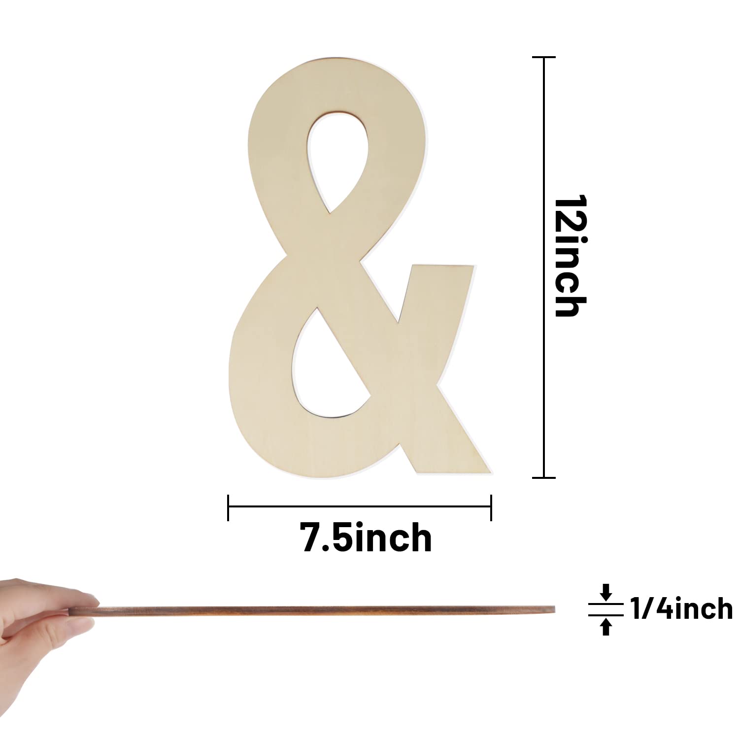 Wooden Symbols 12 Inch, Big Wooden Symbol & Shapes Cutouts Blank Unfinished Large Wood Symbols for DIY Crafts Wall Decor Painting Wedding Birthday Party Decoration Room Home Decorations