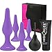 Anal Plug Sex Toys,HISIONLEE 5PCS Sex Anal Toys Silicone Butt Plug Training Kit for Adult Sex Toys & Games Women Male and Beginners (Purple)