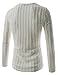 (THK02) Mens Slim Fit Twist Tee Crew Neck Lightly See-Through Stretchy Tshirts White US XS(Tag Size L)