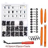 CNIKESIN 440 Pcs Auto Retainer Clips Plastic Rivets Fasteners Bumper Clips Kit Door Trim Panel Clips for GM Ford Toyota Honda Chrysler Auto Push Pin Rivets Set