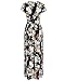 OUGES Women's V-Neck Pattern Pocket Maxi Long Dress, Black, XL