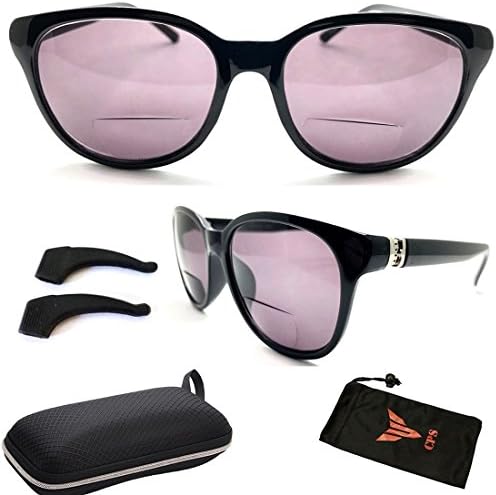 Premium Designer Fashion Bifocal Oval Rectangular Shape Magnification Strength Sun Readers + FREE Storage Case (These Are Bifocal Sunglasses + Readers)