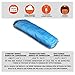 BOS Portable Mummy Sleeping Bag- Ultralight Waterproof Camping Sleeping Bag with Compression Sack for 4 Season Traveling and Outdoor Activities- Large Sleeping Bag for Adults up 7'2-Blue&Right-Zip
