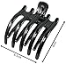 Mokale 2 PCS Large Plastic Non-slip Hair Claw Clips for Women/Girls/Lady (Black)