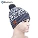 Zibaar Bluetooth Beanie Bluetooth Hat Bluetooth Beanie Hat Wireless Headphone Beanie Hat, Beanie Headset with Removable Bluetooth V4.1 Stereo Bluetooth Headphone, Hands Free Talking- Grey with Pompom