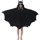 AIYOUYIYA Cozy Bat Costume - Halloween Party Cosplay Hooded Blanket Cape with Bat Wings for Women and Men