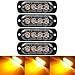 4PCS Ultra Thin Amber 4LEDs Warning Emergency Caution light Flash Strobe Light Bar Surface Mount For Car Van Truck Jeep Pickup,Motorcycle