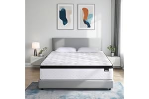DEHIJU Queen Size Mattress, 12 Inches Hybrid Memory Foam Queen Mattress in a Box with Individual Pocket Spring for Motion Isolation & Pressure Relief, Medium Firm, CertiPUR-US