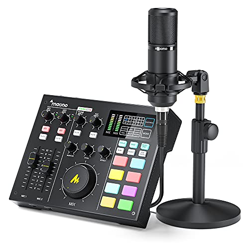 Audio Interface with DJ Mixer and Sound Card, Maonocaster Portable ALL ...