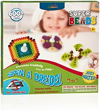 Spinning Tops Perler Super Beads - Non Iron, No Glue Fuse Beads, Just Add Water - Pegboards, 600+ Beads, 1 Spray Bottle – by Zirrly