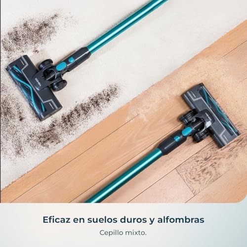 Aspiradora Escoba sin Cable Conga Rockstar P50 Neo. 80AW, 20000Pa, Motor BDLC con 265W, Autonomía 50mins en Modo Eco, Depósito 1200 ml, Cepillo Mixto con HairOut, Antienredos