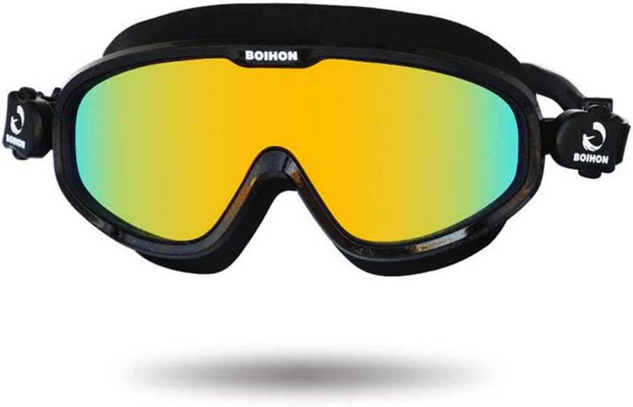 LZHA Oversized Frame Swimming Goggles Adult Men Women, Triathlon Equipment Mirrored Clear Anti-Fog, Waterproof, PC Lenses,Style5