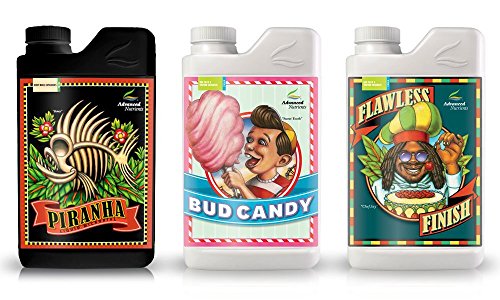 Advanced Nutrients Expert Grower Bundle Piranha, Bud Candy, Flawless Finish Plant Fertilizer Booster Enhancer, 4 L (Best Food For Piranha Growth)