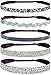 Hipsy Cute Fashion Adjustable No Slip Hairband Headbands for Women Girls & Teens (Aqua Flower Vine 5pk)