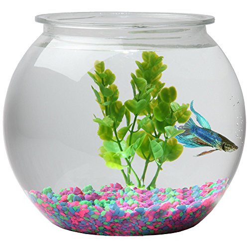 Hawkeye 3 Gallon Fish Bowl Bubble Shaped, Shatterproof Plastic 11.25"Diameter x 10.5"H Home
