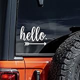 Hello and Arrow Decal Vinyl Sticker Auto Car Truck