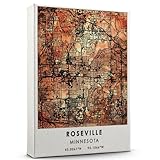 Roseville Map Poster, Minnesota Map Art Poster, Map