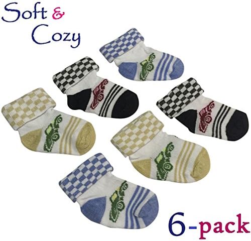Cute Soft & Cozy Cotton Baby Socks [6 Pack]
