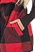 SocoToo Women's Color Block Lapel Open Front Sleeveless Plaid Vest Cardigan with Pockets (Red, X-Large)