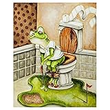TOOGOO 5D DIY Diamond Embroidery Abstract Frog Toilet Golf Full Diamond Painting Cross Stitch Rhinestone Bathroom Decoration Art