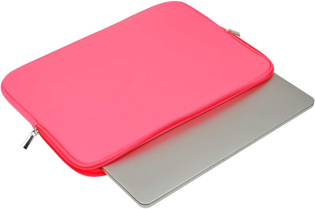 RAINYEAR 15.6 Inch Laptop Sleeve Protective Case Soft Carrying Zipper Bag Cover Compatible with 15.6" Notebook Computer Ultrabook Chromebook(Bright Pink) - Image 4