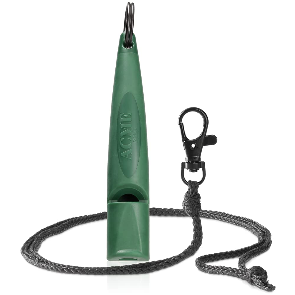 ACME Dog Whistle No. 210.5 (Update 2023) with Free Whistle Band in Matte Black, Alpha, Ideal for Callback, Long Range, Frequency Standardised (Forest Green)