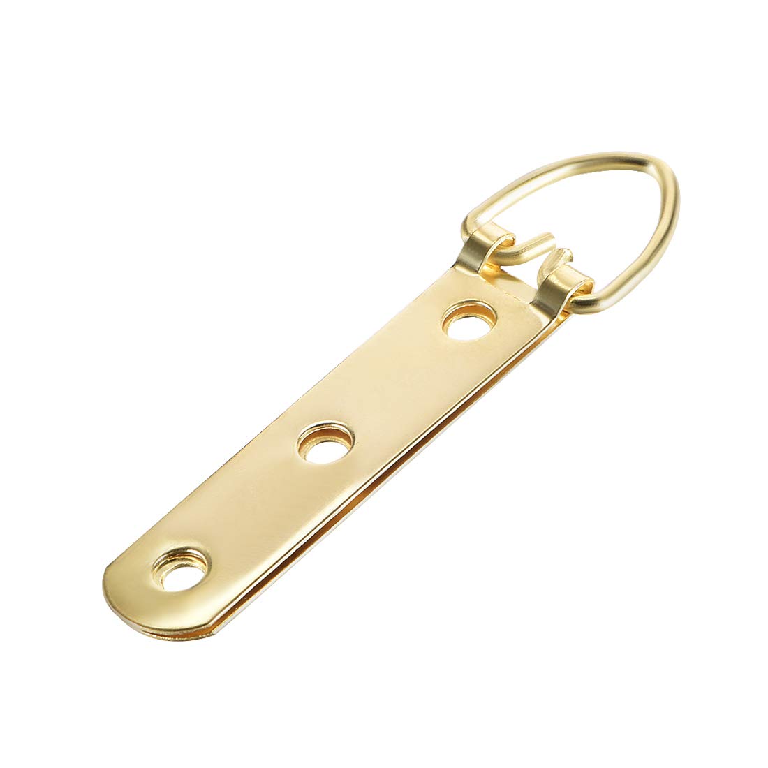 sourcing map D Ring Picture Hangers, 90mm x 22mm Golden Assortment Kit for Photo Hanging Solutions, 10 Pcs