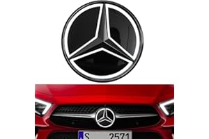 JIDOO MB Front Grille Star Emblem LED Logo, Chrome 4D Mirror Style Bright Illuminated Badge Light for 2011-2019 A/B/C/E/CLA/GLA/CLS/ML/GL-Class（W205）