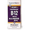 Superior Source No Shot Vitamin B-12 Cyanocobalamin 1000 mcg, B-6, Folic Acid 800 mcg - Support Brain & Heart Health - Aids Natural Energy Levels - 60 Sublingual Dissolving Tablets