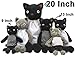 JIARU Stuffed Animals Black Cats Plush Toys Dressed Dolls 20 Inches