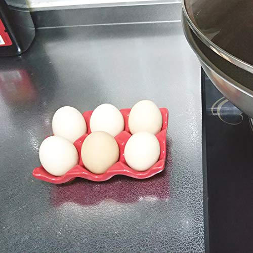 image for Komifa Ceramic Egg Holder Egg Tray Porcelain Fresh Egg Holder for Frid
