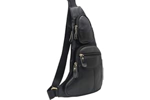 Hebetag Leather Sling Bag Crossbody Backpack for Men Women Travel Outdoor Sports