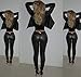 RIER High Waisted Leggings Faux Leather Pants Sexy Elastic Butt Lifting for Women Black M