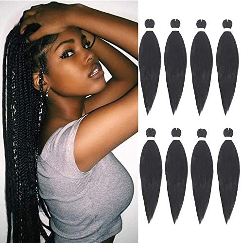 8Packs/Lot Easy Braid 26" Professional Pre-stretched Braiding Hair Itch Free Synthetic Fiber Hot Water Setting Perm Yaki Synthetic Hair for Twist Braids