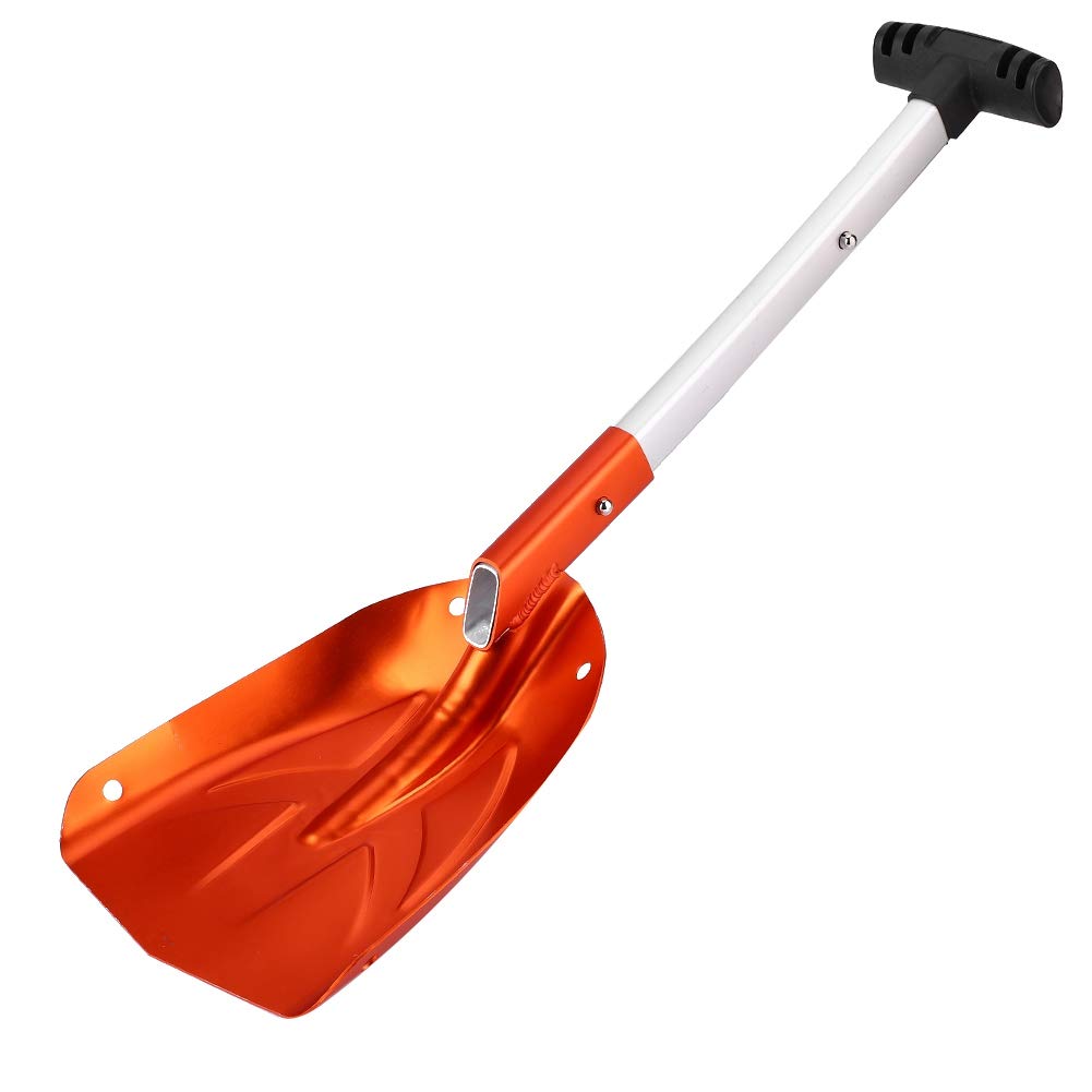 Keenso 65cm Snow Shovel, Aluminum Alloy Snow Shovel Telescopic Detachable Garden Shovel for Snow, Car, Mud, Sand, Camping, Gardening Extreme Sports
