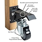 Heavy Duty Retractable Workbench Casters | Durable All Steel Electrocoating Finish | Anti-Slip Foot Pedal | 4 Pack (400lbs) | Locking Worktable Caster Wheels Kit | 360 Swivel Casters