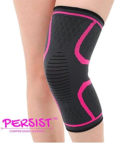 Persist Knee Compression Sleeve for Indoor Sports, Outdoors Sports, Pain Relief (Medium)