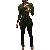 Nimsruc Two Piece Outfits For Women Workout Set Long Sleeve Tracksuit Zip Up Sweatsuits
