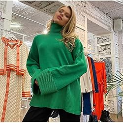 Women's Oversized Turtleneck Sweater Long Sleeve