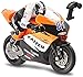 Top Race 4 Channel RC Remote Control Motorcycle Goes on 2 Wheels with Built in Gyroscope, 1:20 Scale … (Orange)