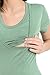LaClef Women's Doubled Layered Scoop Neck Ruched Maternity Nursing Breastfeeding Top (Large, Sage)