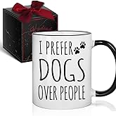Funny Dog Coffee Mug Gifts for Dogs Lover - I Prefer Dogs Over People, Dogs Coffee Mugs Gifts for Women Men, Vet Med Mug, Practitioner Animal Doctor Gift, Christmas Birthday Gifts for Dog Owners 11oz
