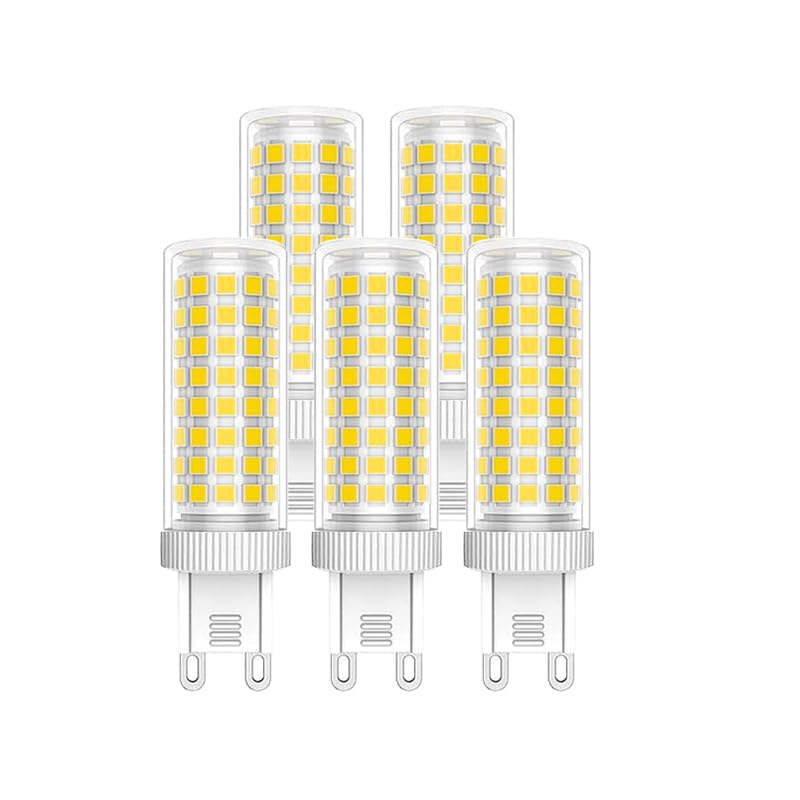 YELANGU G9 LED Light Bulbs 4000K Warm White 12W Equivalent to 90W Halogen Replacements, Bi-Pin Base, LED Light Bulbs for Home and Office Use, 5 Count